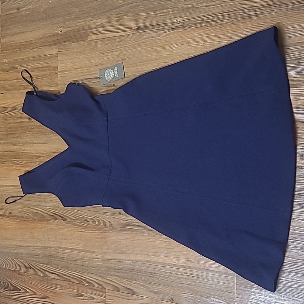 Vince Camuto Blue Sleeveless‎ V-Neck A-Line Mini Dress NEWFORMAL OUTFIT.